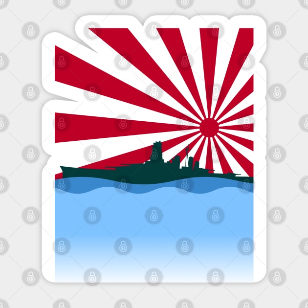 Imperial Japanese Battleship Sticker by Squidwave